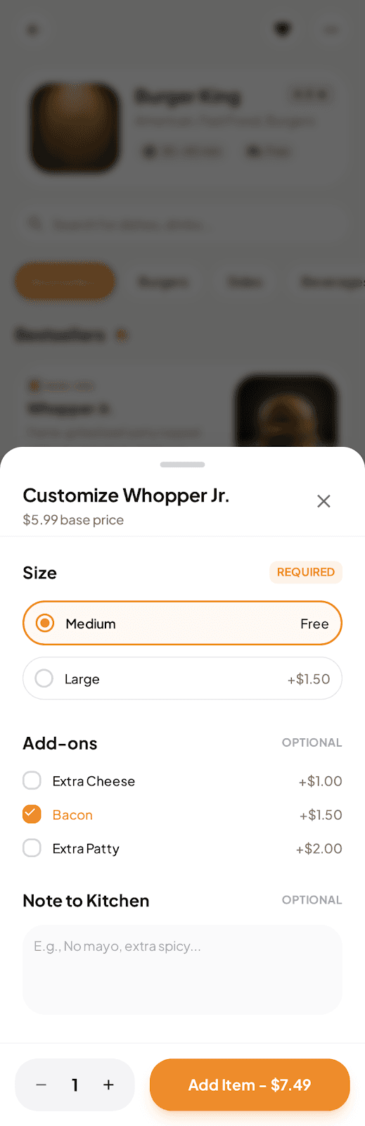 Menu Customization